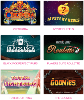 Pink Casino's extensive games list include more than 400 titles